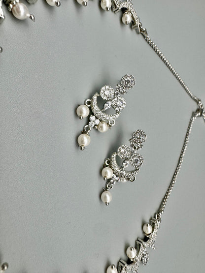 DIVA CZ SILVER NECKLACE SET