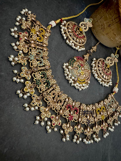 SUKRITI NAVRATAN NECKLACE SET