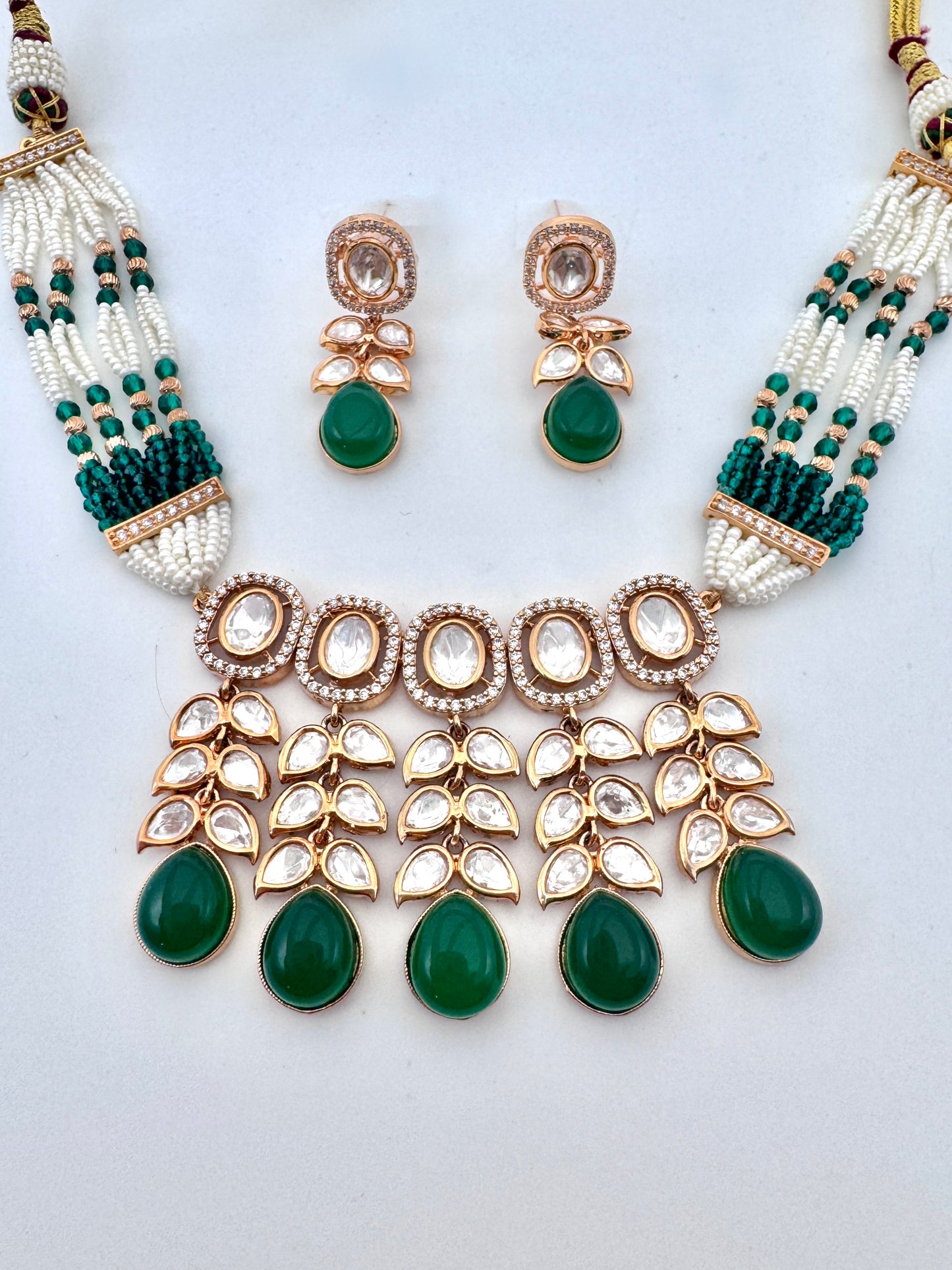 Amrita Kundan Emerald Choker Necklace Set