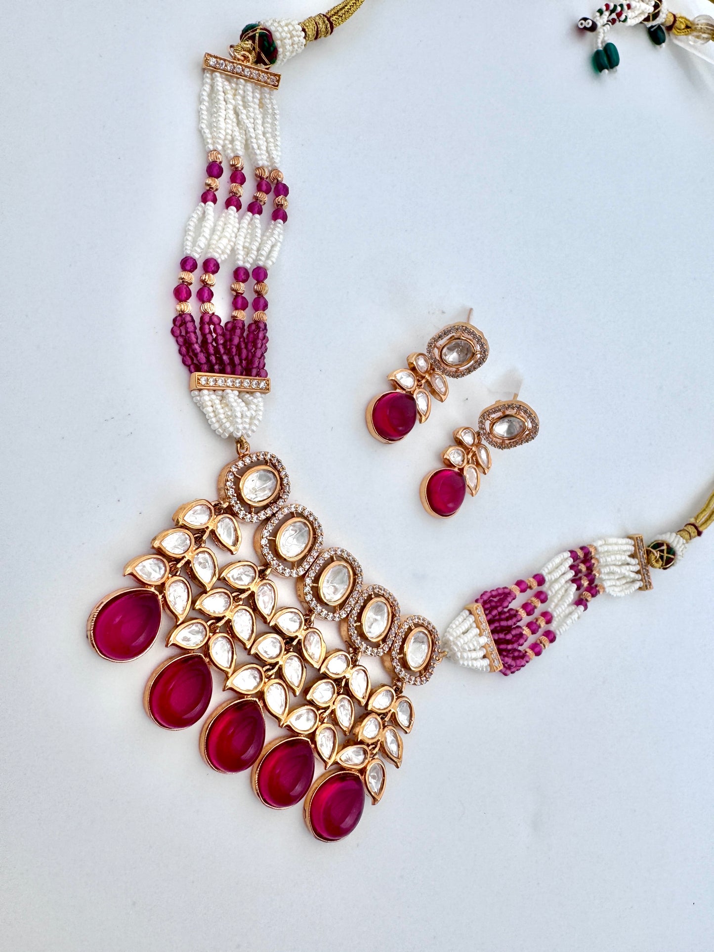 Amrita Kundan Ruby Choker Necklace Set