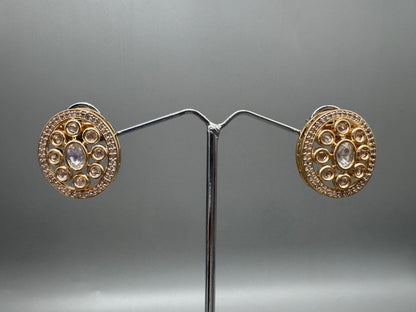 AROHI GOLD CZ POLKI NECKLACE SET