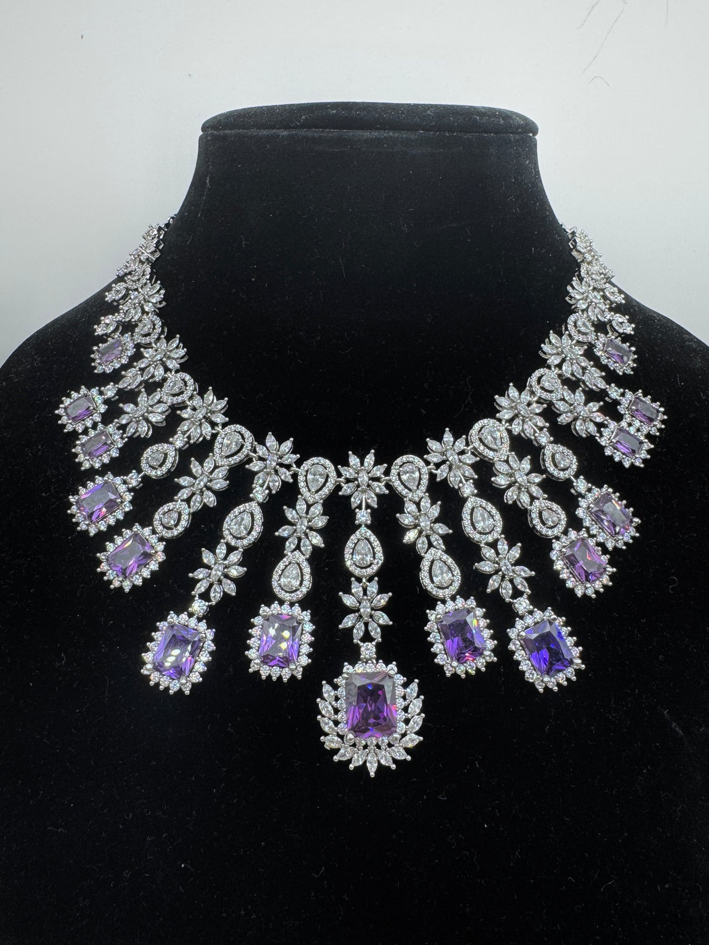 ARIN CZ PURPLE NECKLACE SET