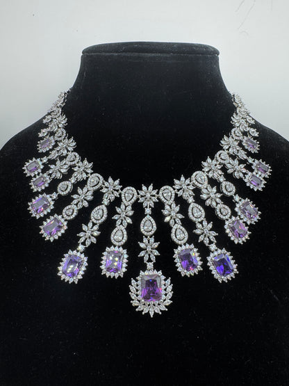 ARIN CZ PURPLE NECKLACE SET