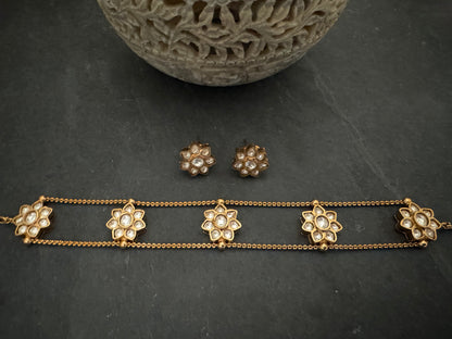 ALAYA KUNDAN FLORAL CHOKER SET