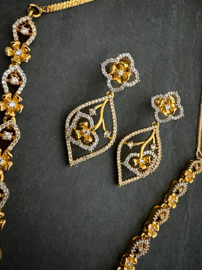ISHA GOLD CZ PENDANT NECKLACE SET