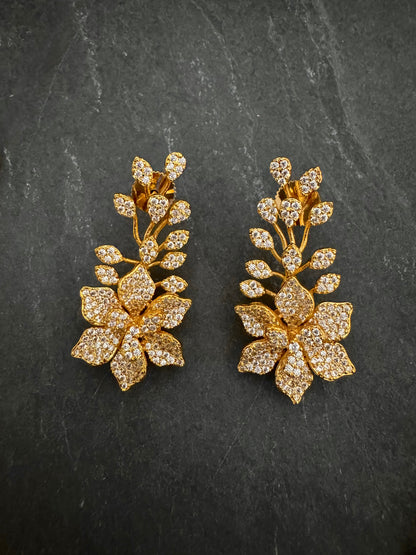 MIA CZ FLORAL GOLD NECKLACE SET