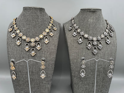 VERA TWO-TONE VICTORIAN CZ NECKLACE SET