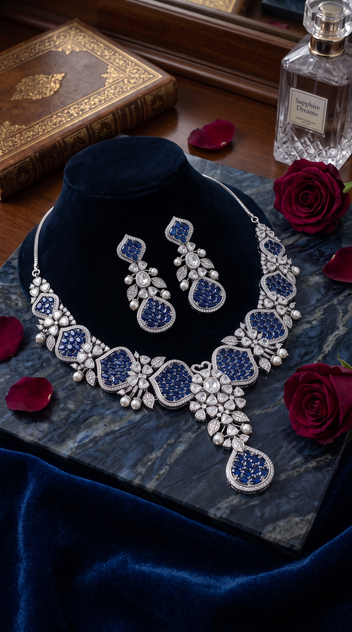 ARIELLE CZ STATEMENT NECKLACE SET