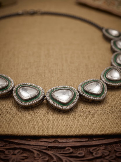 TYRA POLKI MEENAKARI STUD NECKLACE SET