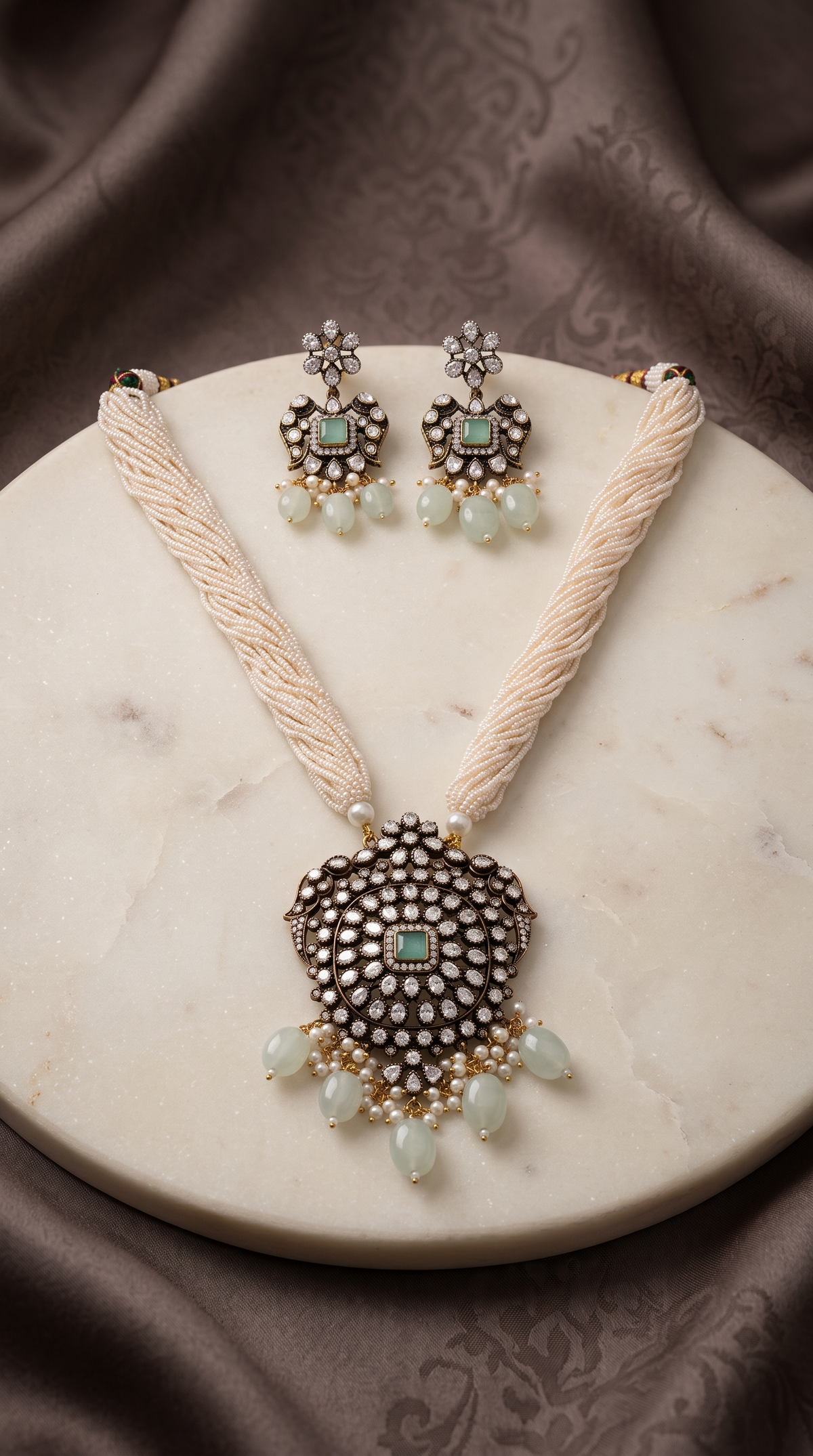 MIHIKA MOISSANITE PENDANT NECKLACE SET