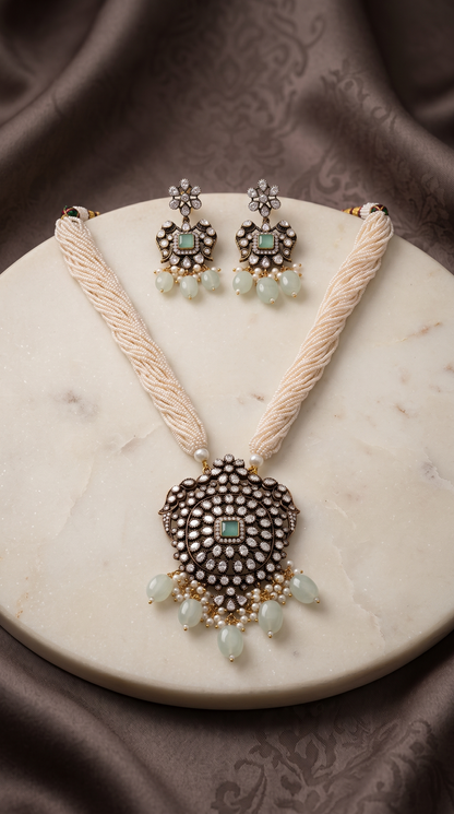 MIHIKA MOISSANITE PENDANT NECKLACE SET