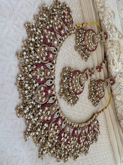 LEAH PINK-RUBY NECKLACE SET