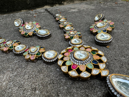 RESHMA POLKI NAVRATAN VICTORIAN NECKLACE SET