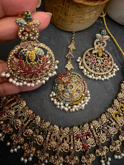 SUKRITI NAVRATAN NECKLACE SET