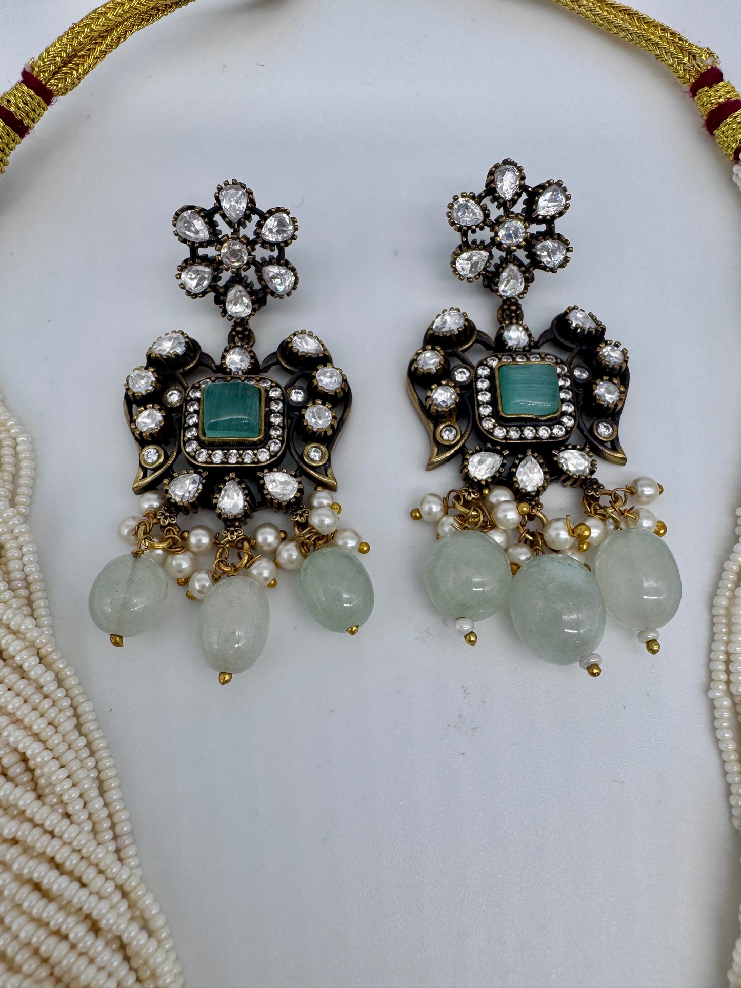Mihika Moissanite Pendant Necklace Set