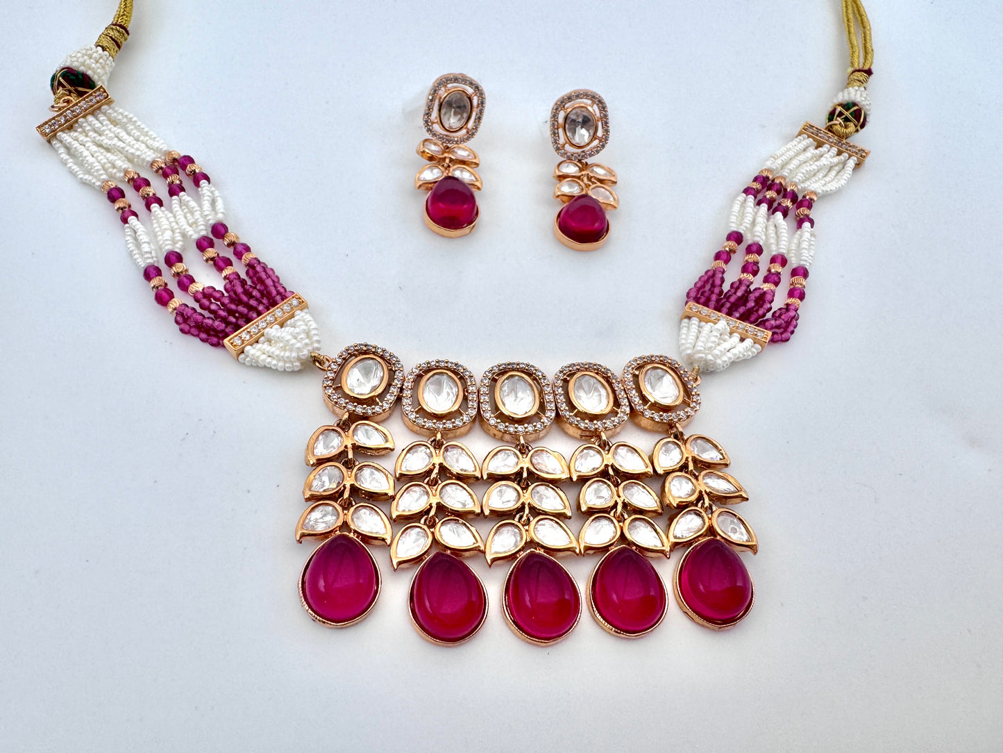Amrita Kundan Ruby Choker Necklace Set