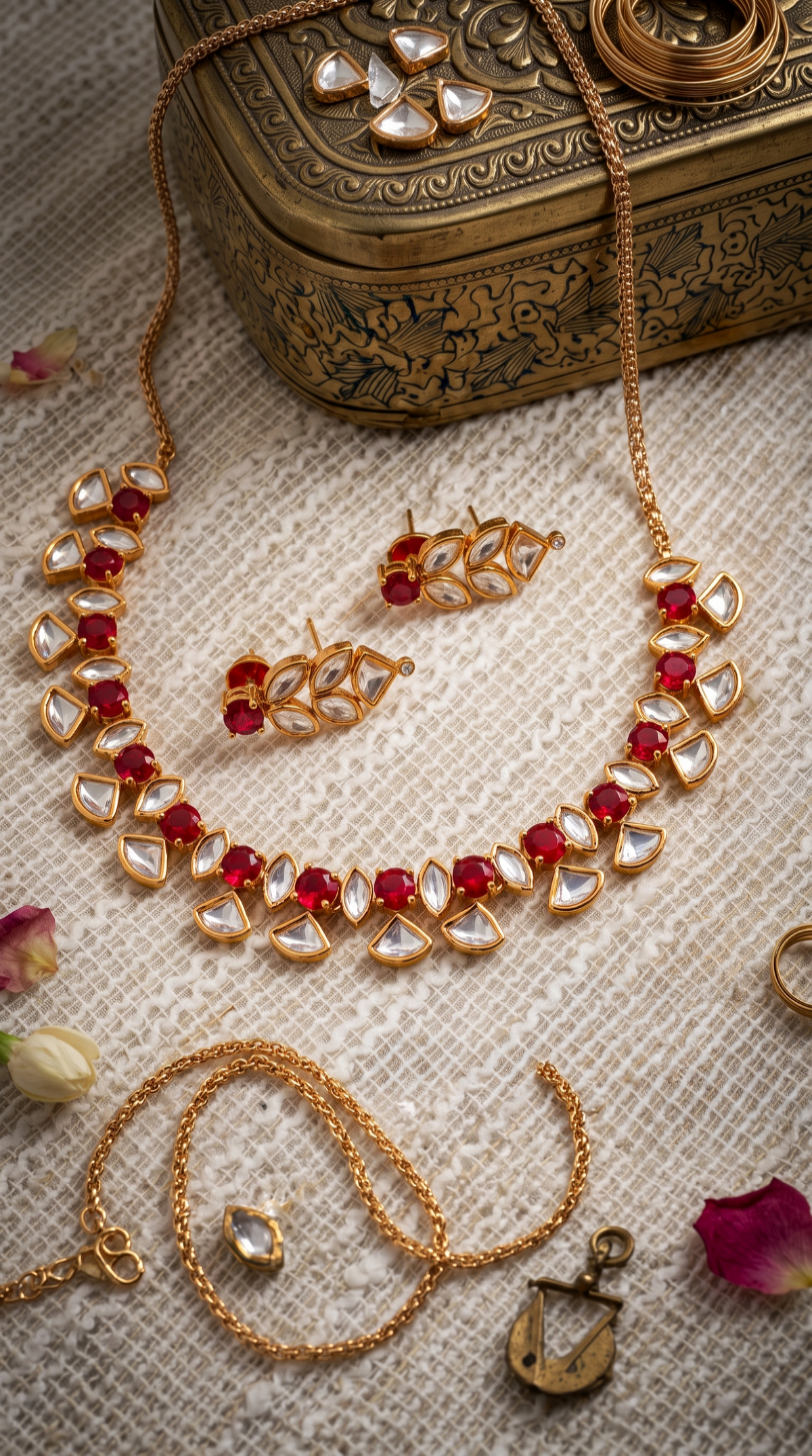 NYSA MOISSANITE KUNDAN NECKLACE SET