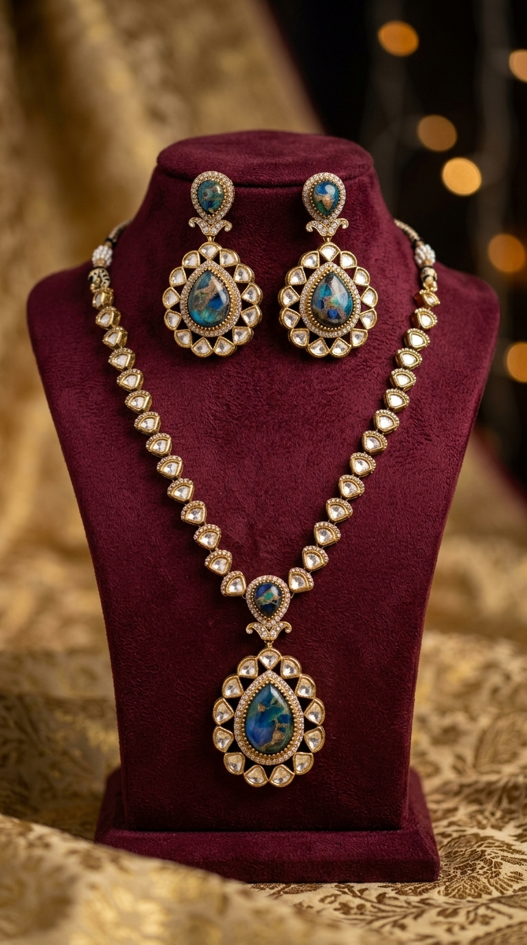 Devika Agate Pendant Necklace Set