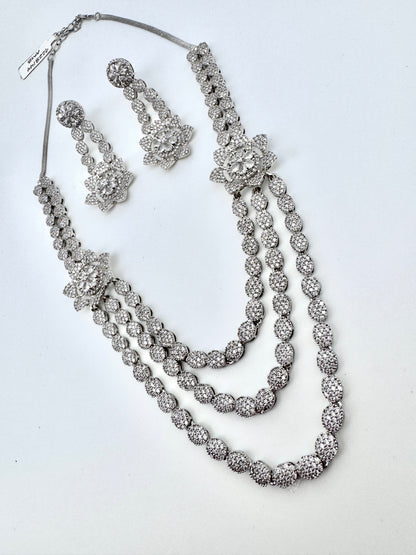 SIDRA CZ MULTISTRAND NECKLACE SET