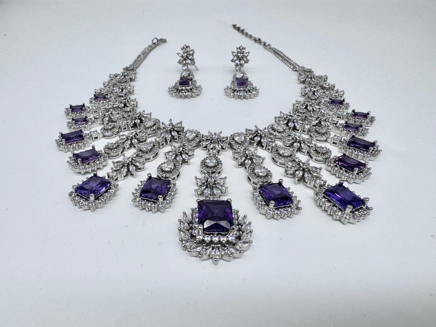 ARIN CZ PURPLE NECKLACE SET