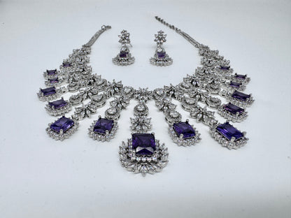 ARIN CZ PURPLE NECKLACE SET
