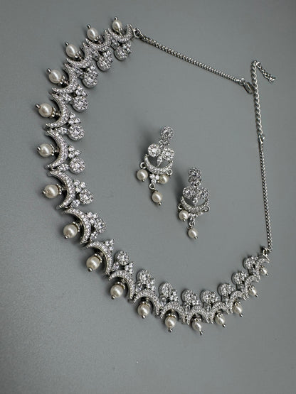 DIVA CZ SILVER NECKLACE SET