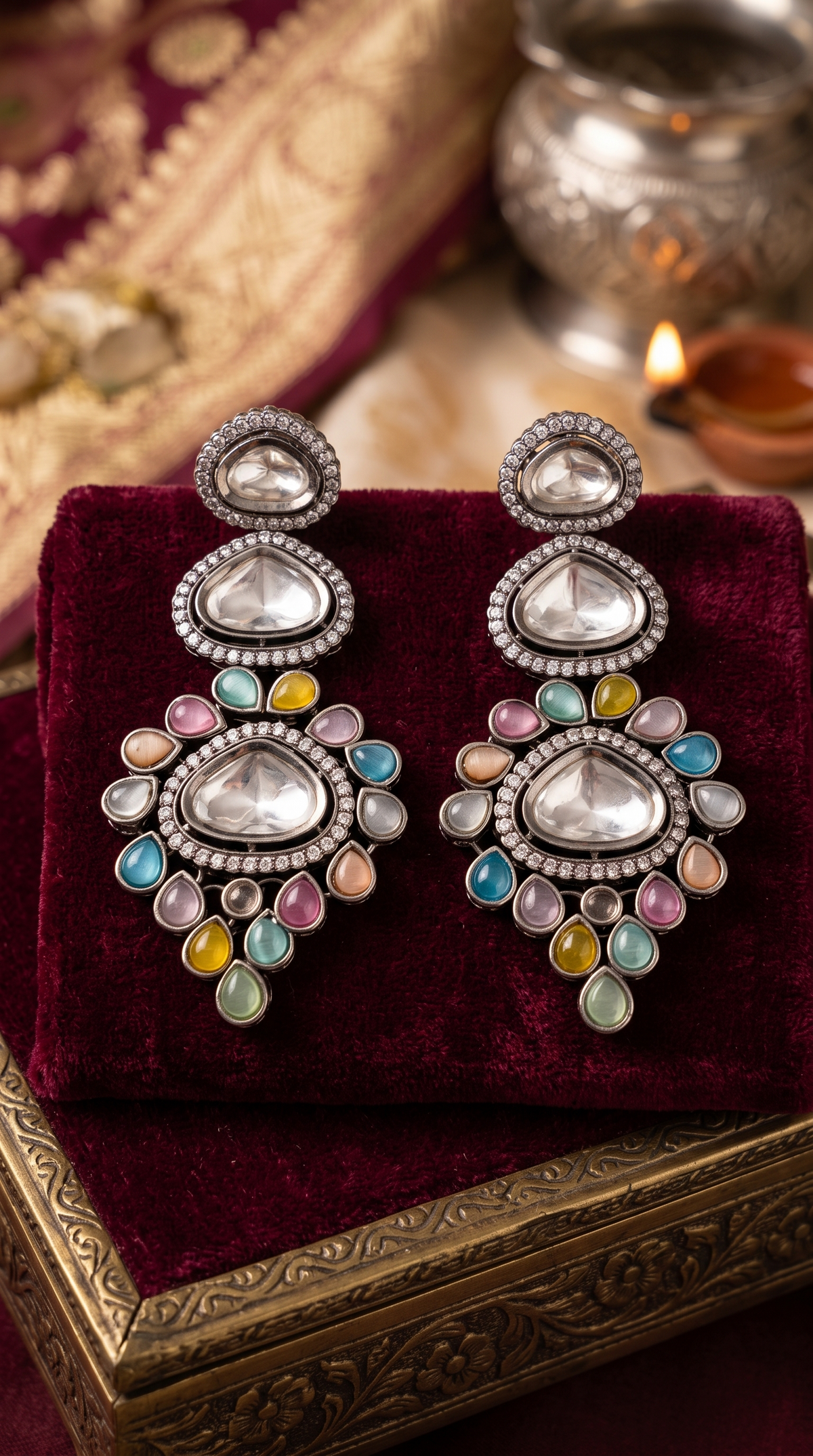 Anaya Moissanite Jhumka Earrings