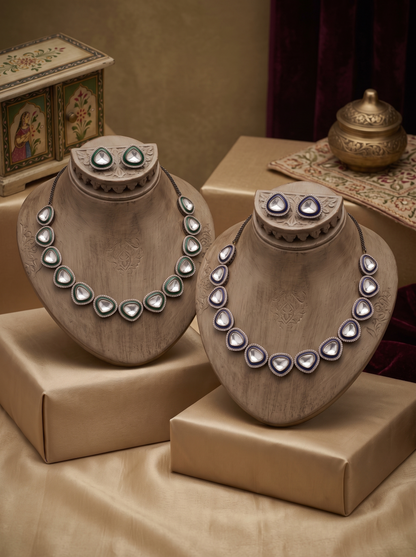 TYRA POLKI MEENAKARI STUD NECKLACE SET