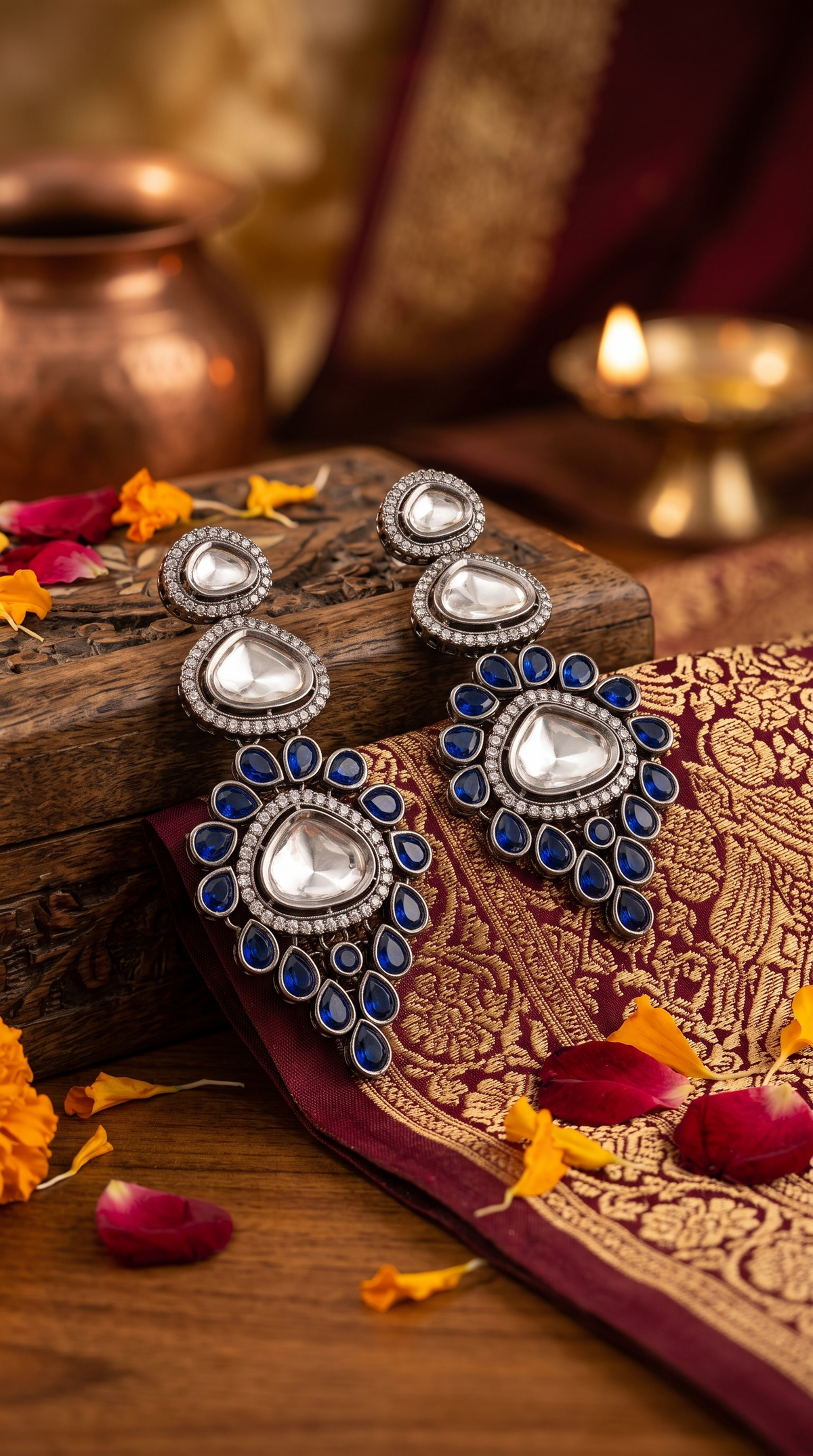 Anaya Moissanite Jhumka Earrings