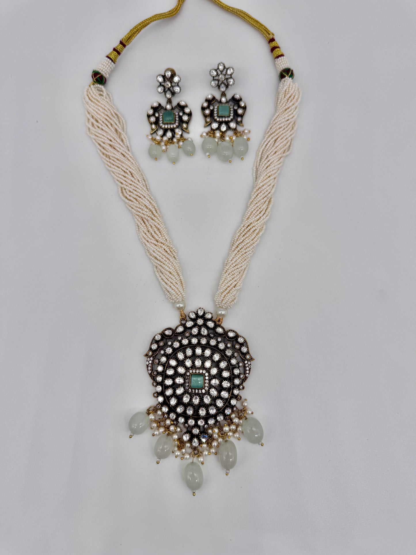 Mihika Moissanite Pendant Necklace Set