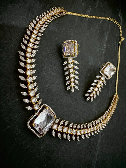 EVA GOLD CZ NECKLACE SET