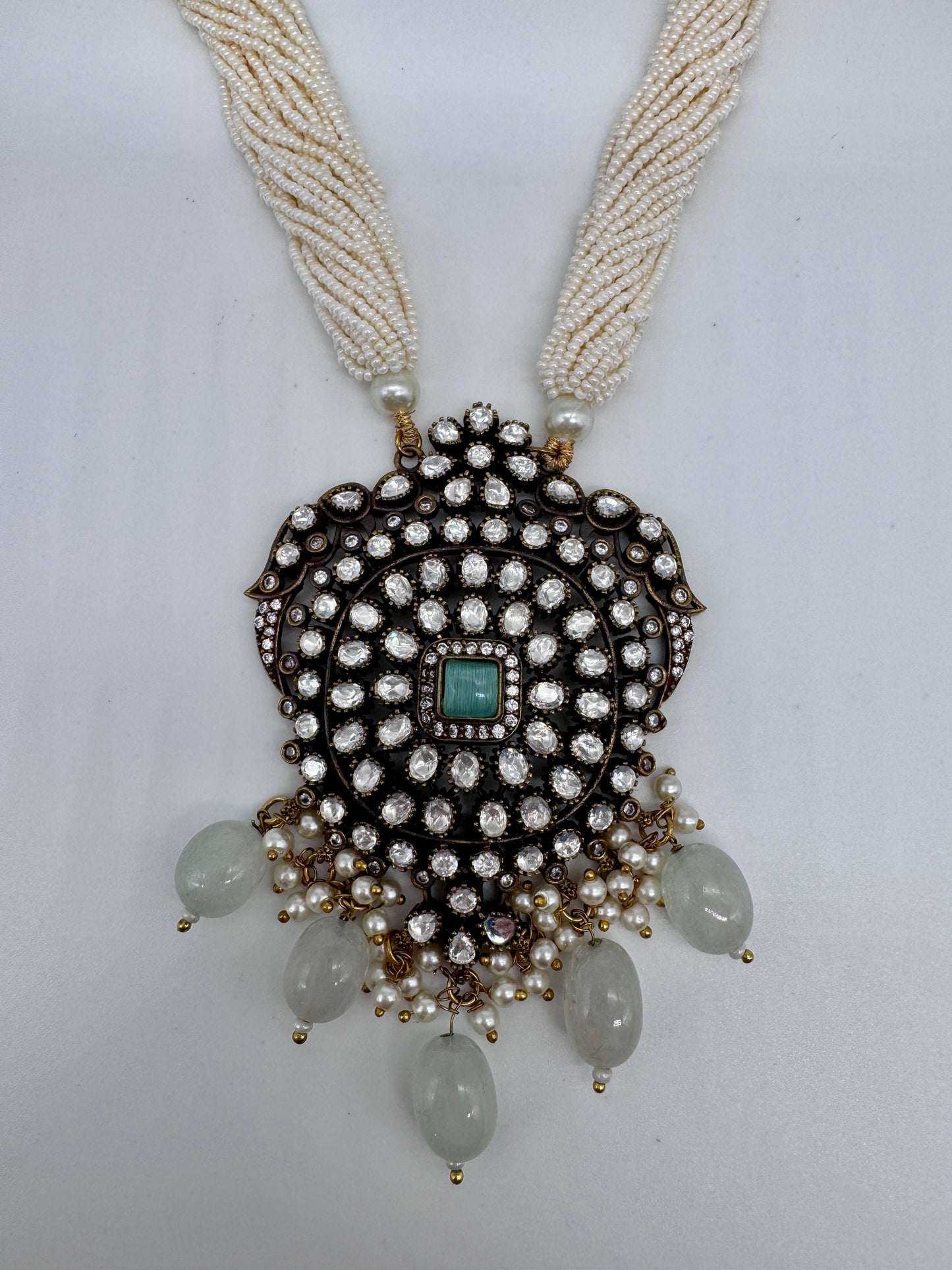 Mihika Moissanite Pendant Necklace Set