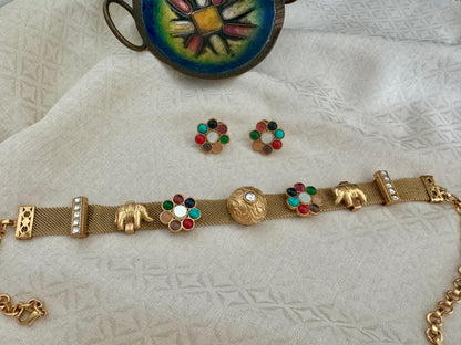 VEDA NAVRATAN ELEPHANT CHOKER SET