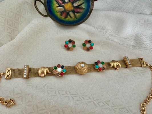 VEDA NAVRATAN ELEPHANT CHOKER SET