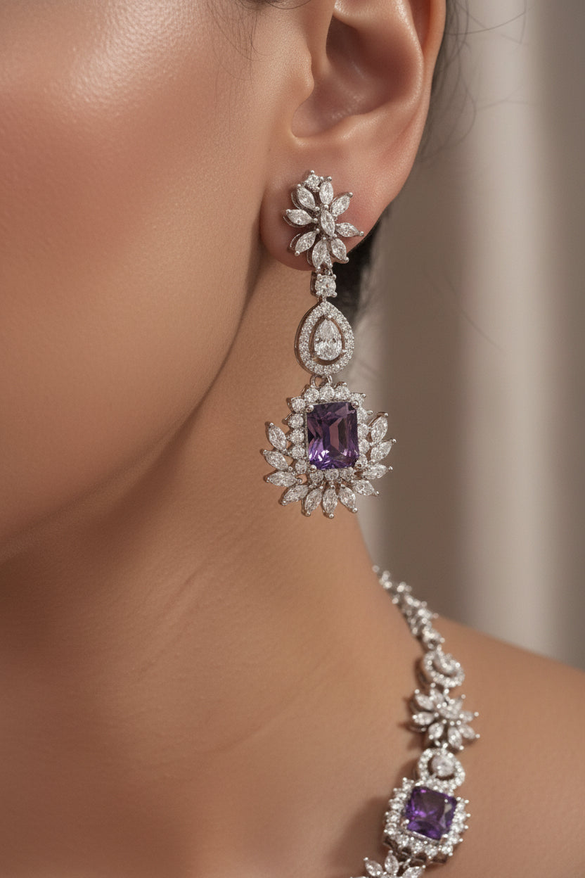 ARIN CZ PURPLE NECKLACE SET