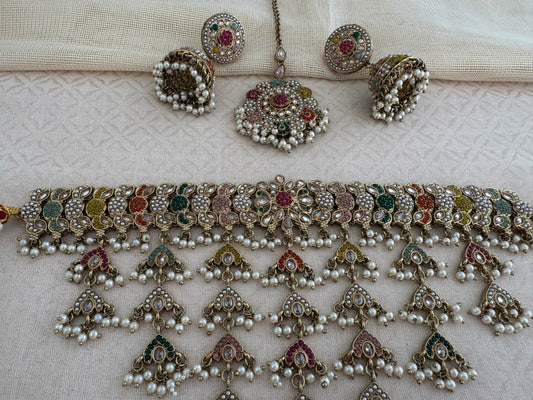 ZEESHA NAVRATAN BOHO FRINGE CHOKER SET