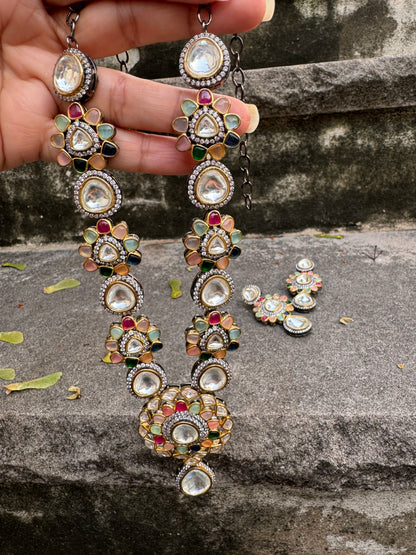 RESHMA POLKI NAVRATAN VICTORIAN NECKLACE SET