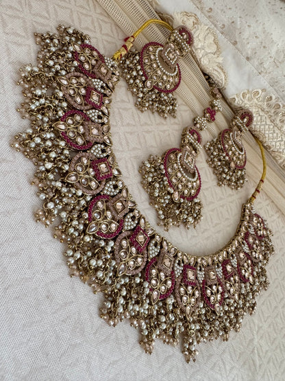 LEAH PINK-RUBY NECKLACE SET
