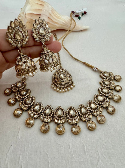 SOHA ANTIQUE GOLD BRONZE NECKLACE SET