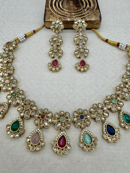 RIMAYA NAVRATAN MULTI NECKLACE SET