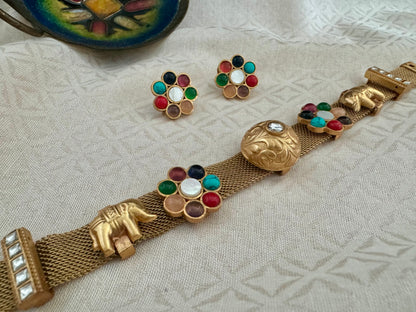 VEDA NAVRATAN ELEPHANT CHOKER SET