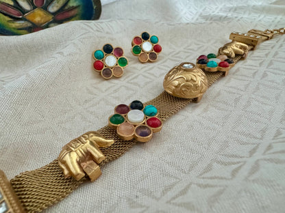 VEDA NAVRATAN ELEPHANT CHOKER SET