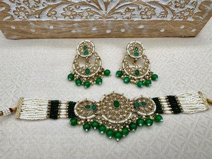 MIRA ANTIQUE GOLD CHOKER SET