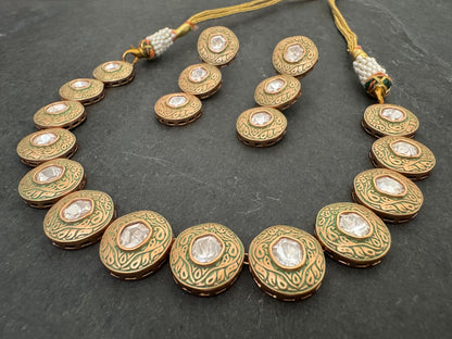 ANYA MEENAKARI GEOMETRIC NECKLACE SET