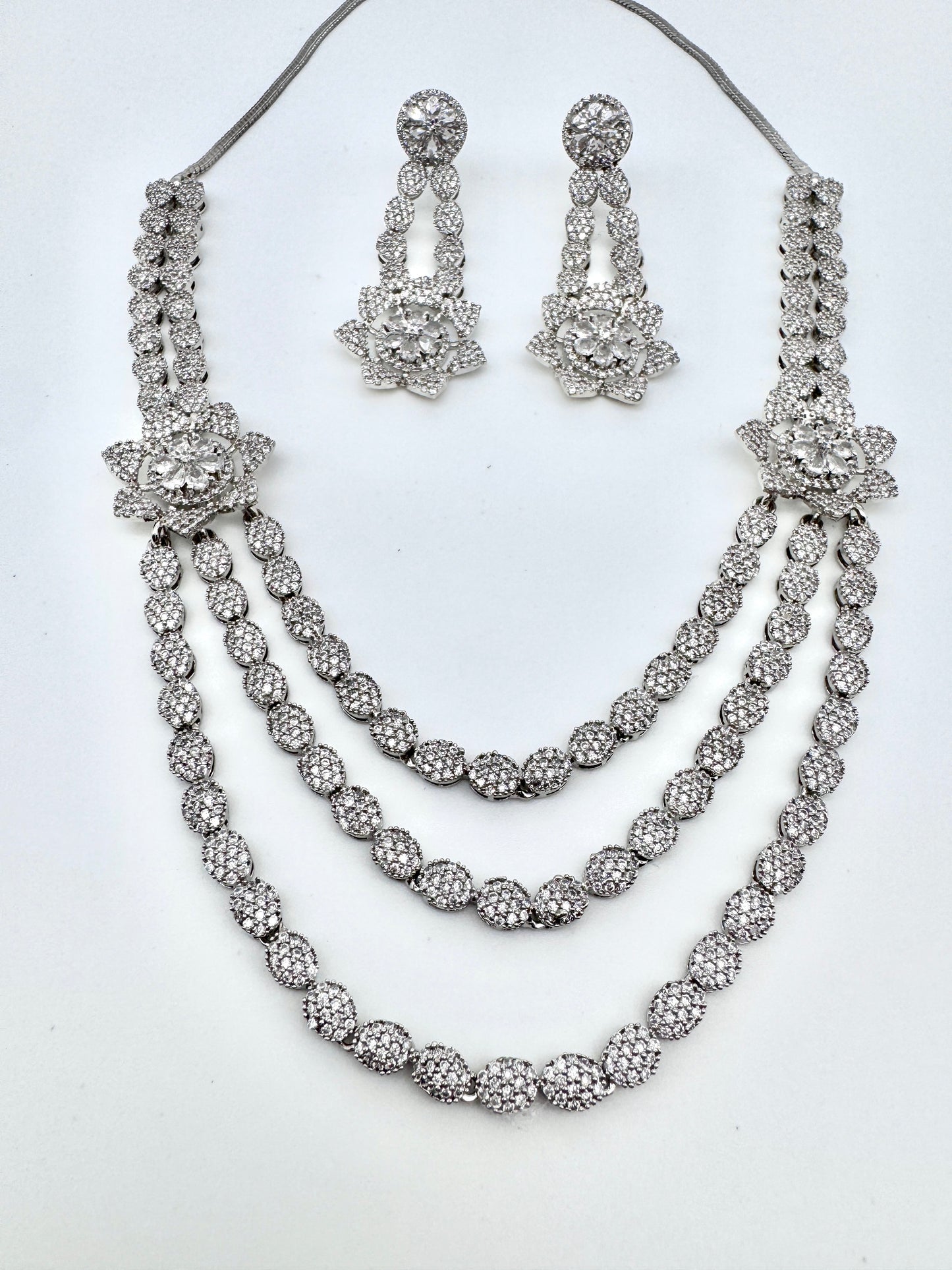 SIDRA CZ MULTISTRAND NECKLACE SET