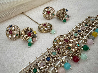 INAYA NAVRATAN MULTICOLOR CHOKER SET