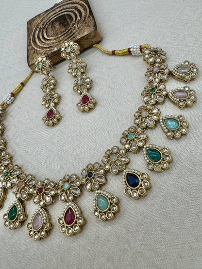 RIMAYA NAVRATAN MULTI NECKLACE SET