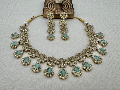 RIMAYA PASTEL GREEN NECKLACE SET