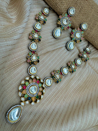 RESHMA POLKI NAVRATAN VICTORIAN NECKLACE SET