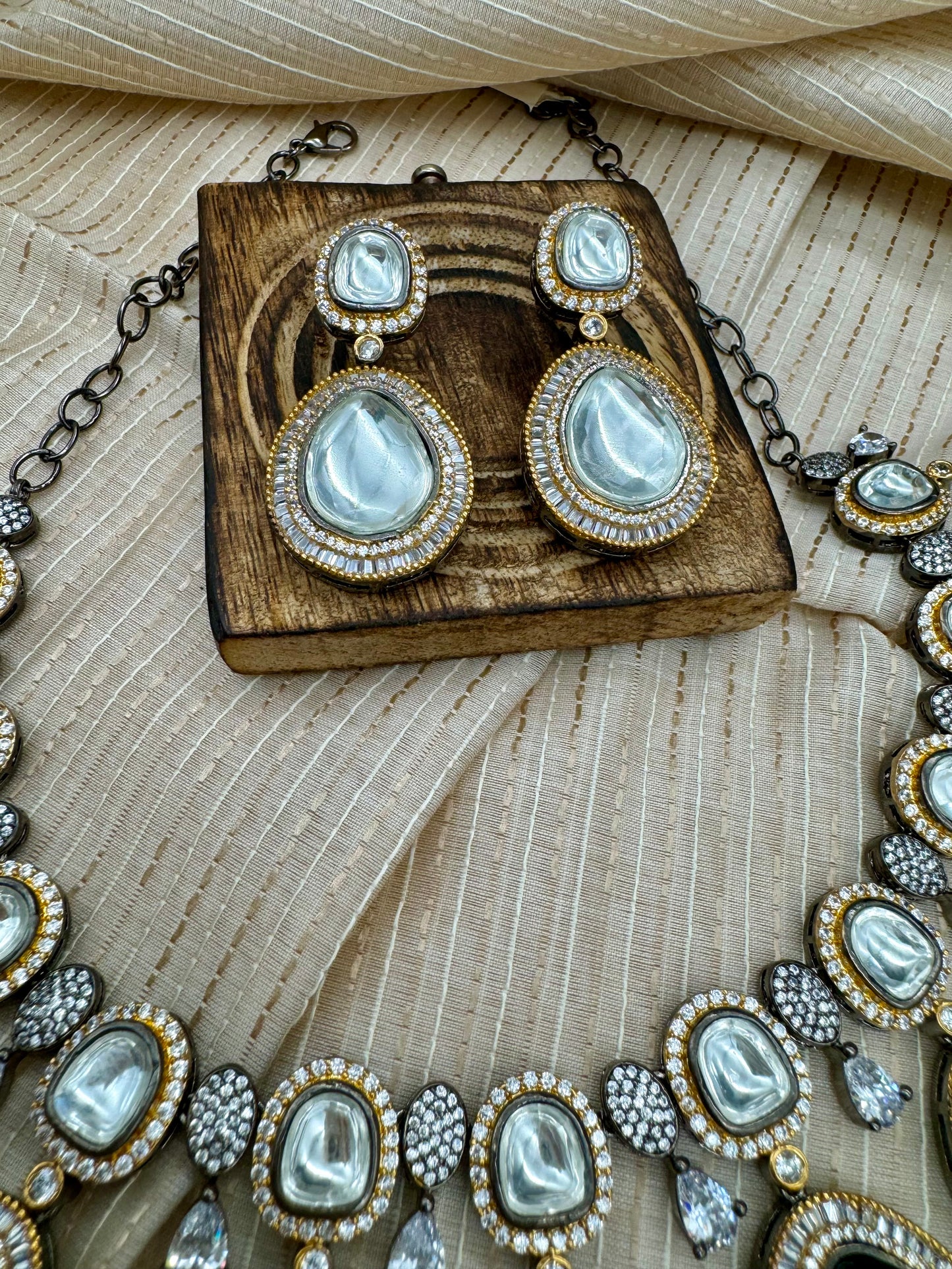 KASHNI NAVRATAN-CZ VICTORIA NECKLACE SET